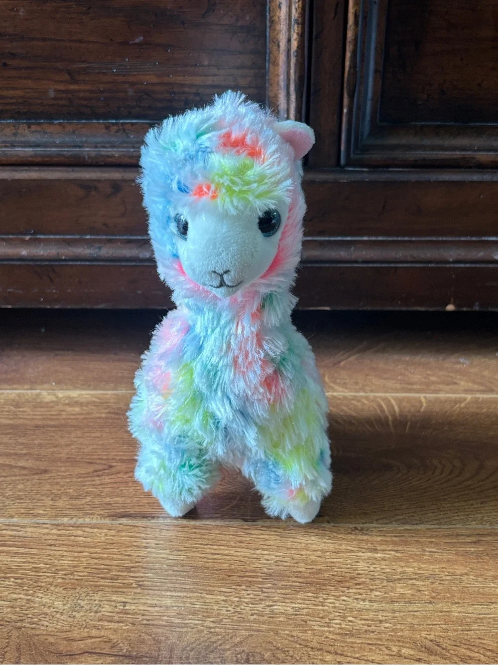 lola Pastel Rainbow Llama Plush - Pink, Yellow, Blue, Green